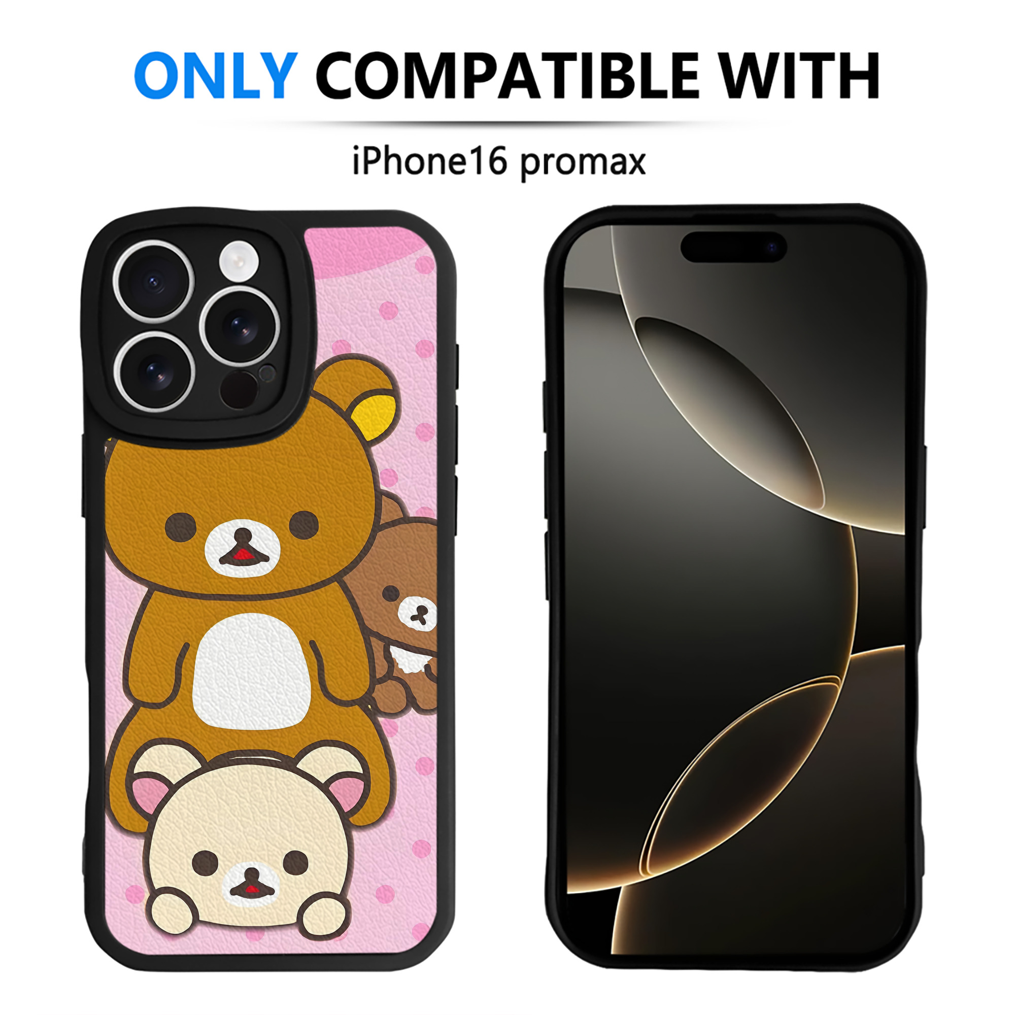 （画像用） リラックマ リラックマ キイロイトリ Rilakkuma Korilakkuma Kiiroitori 【iPhone 16シリーズ対応】シリコンスマホケース（レザー調） 材質：シリコン